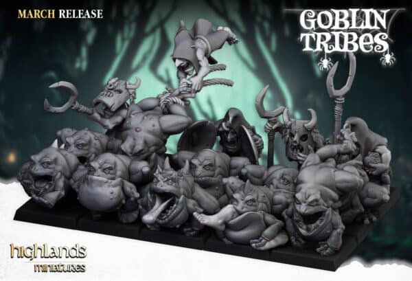 Swamp Goblin Troupeau de grenouille - Highlands Miniatures - Gobelin de la nuit - Troupeau de Squigs