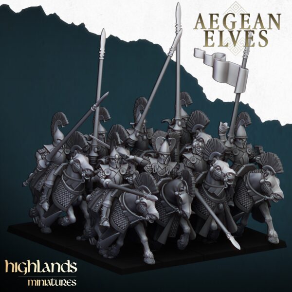 Aegan Cavalry - Cavalerie Elfe - Aegean Elves - Highlands Miniatures