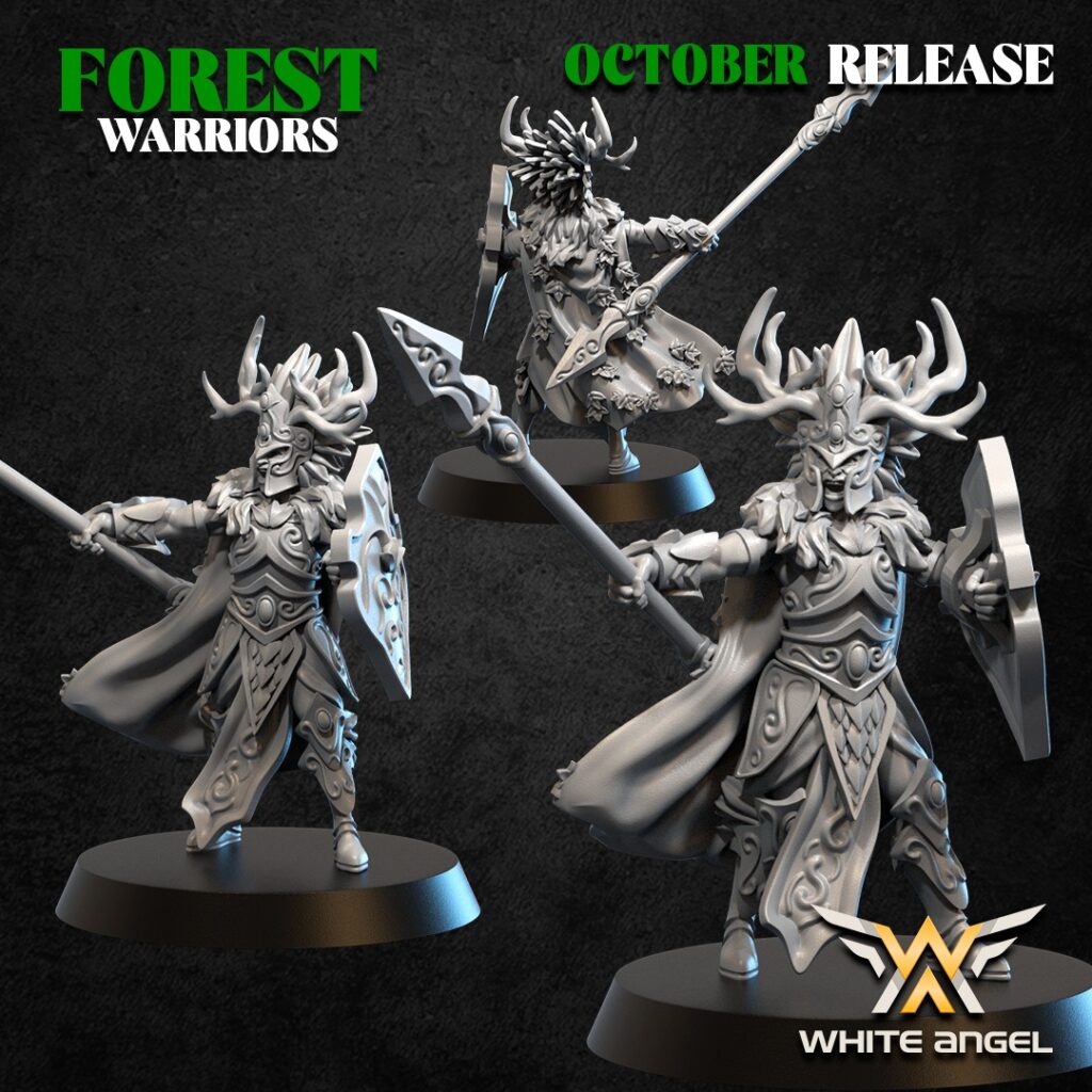 WOOD ELVES - LORD OF THE FOREST - Forest Warriors - White Angel Miniatures