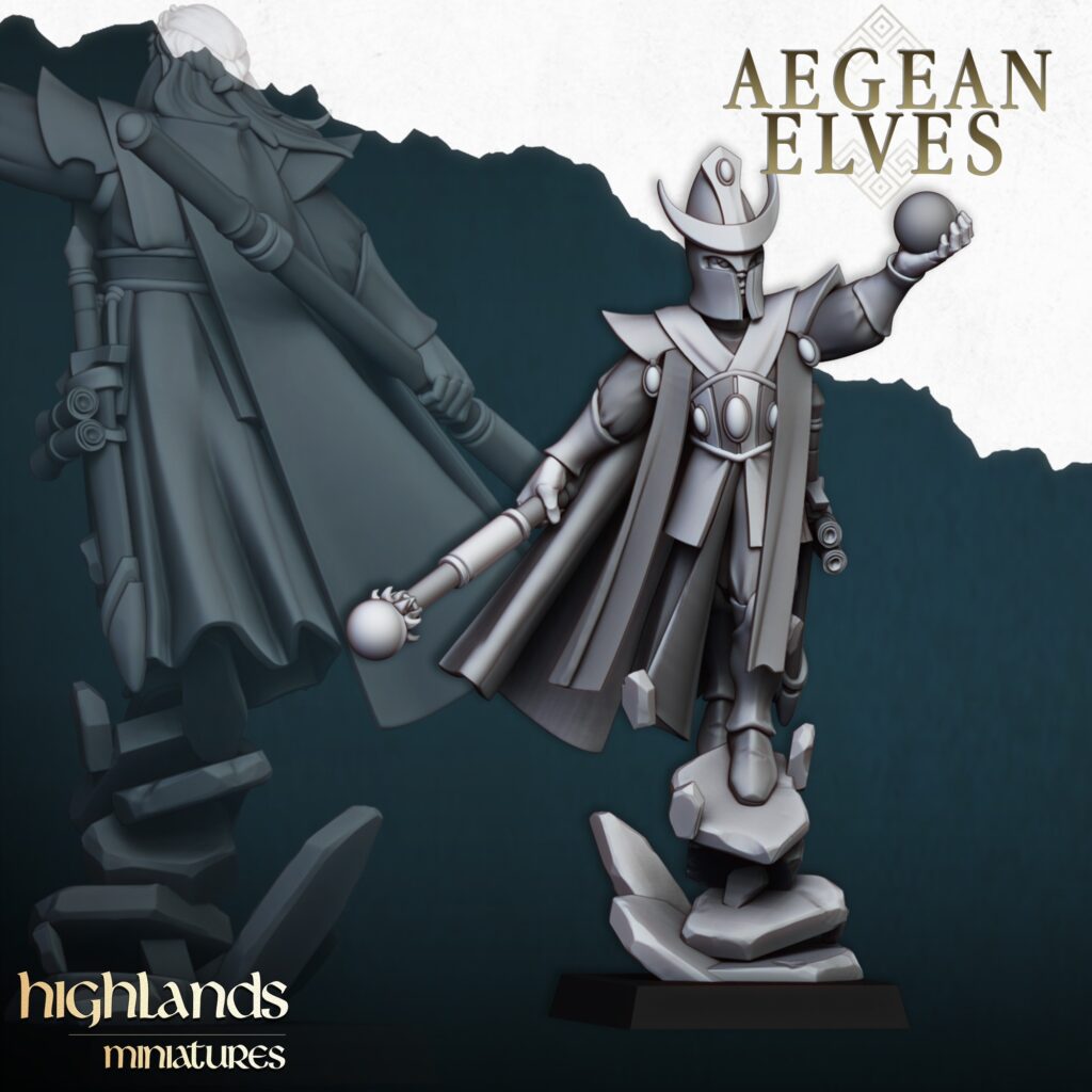 Aegean Elf Mage - Highlands Miniatures