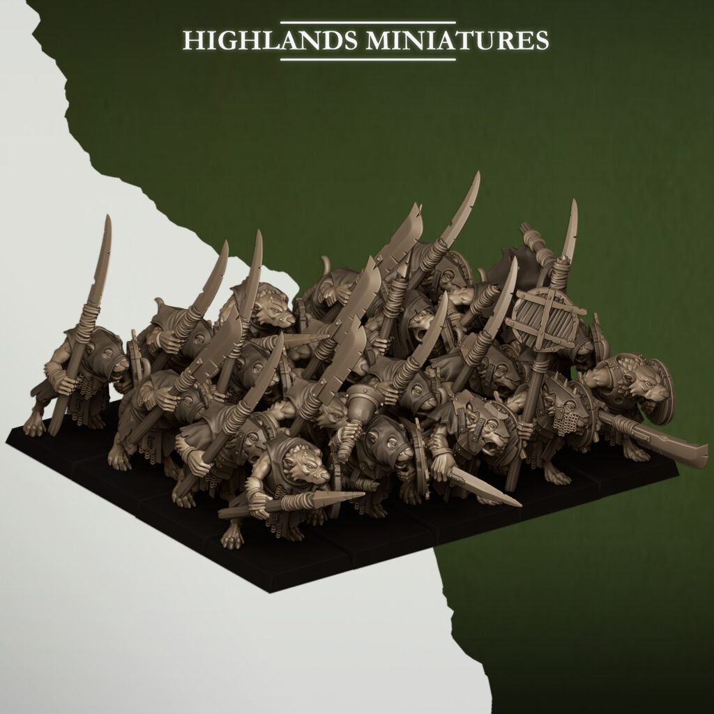 Sewer Rats Lance Highlands Miniatures - Clan Rats Lance